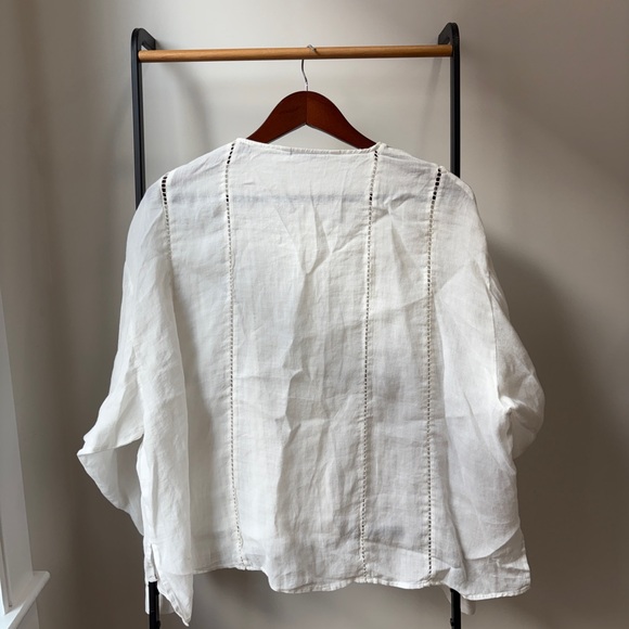 Zara Cream Textured Button-Up Top - Picture 3 of 3